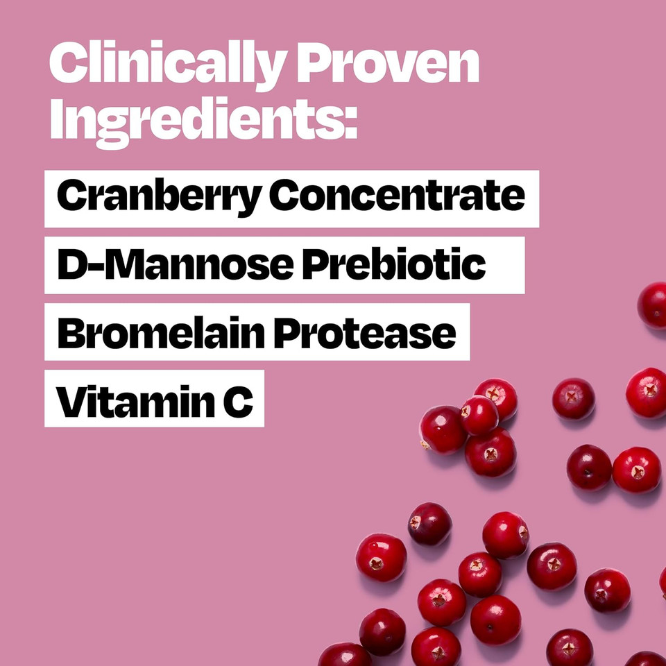 Cystex Urinary Tract Infection Support, Cranberry Prebiotic Supplement For Uti Protection & Urinary Health Maintenance, D-Mannose & Vitamin C, 7.6 Oz