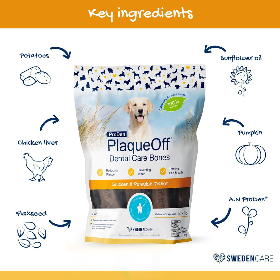 Proden Plaqueoff Dental Bones Chicken & Pumpkin 17 Ounce