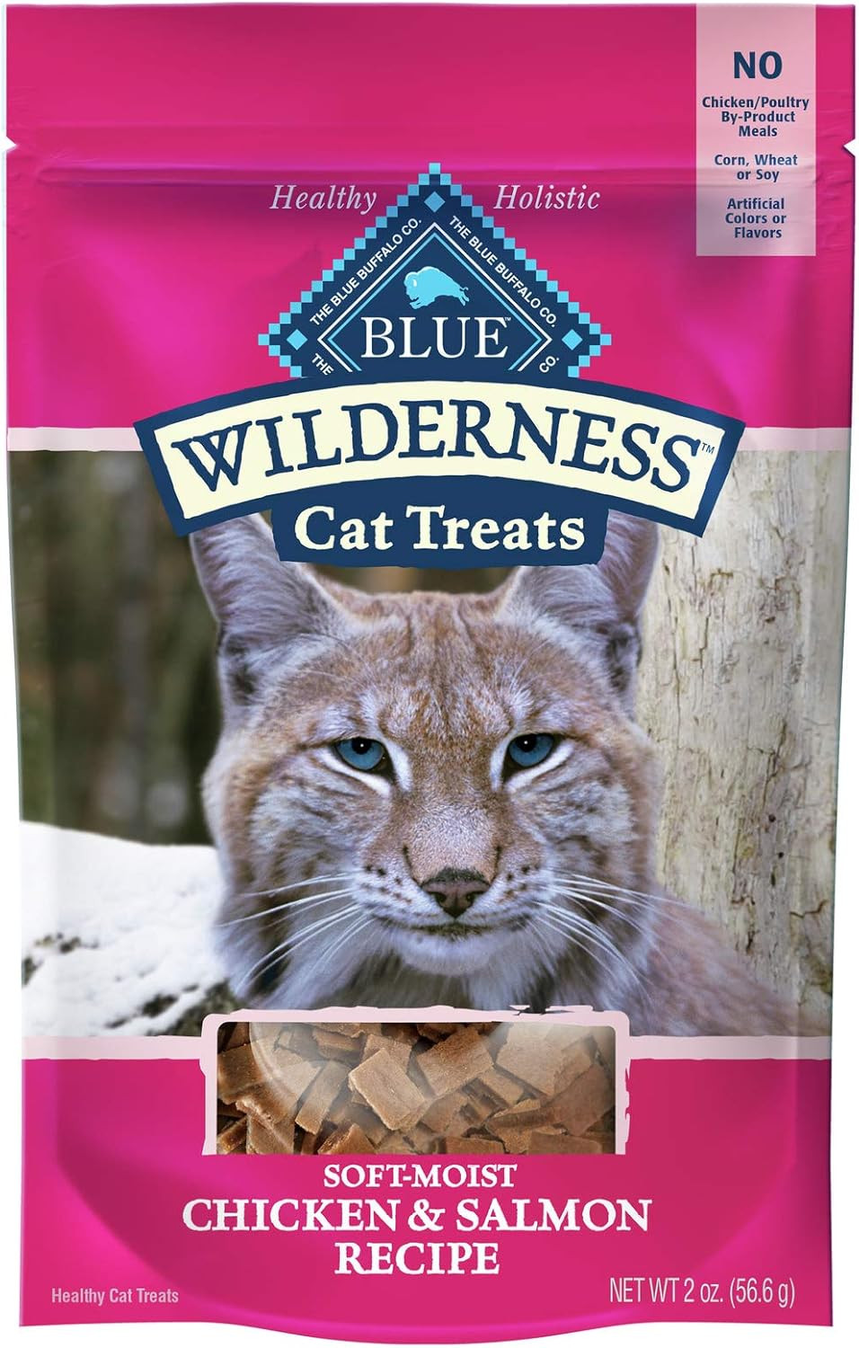 Blue Buffalo Wilderness Grain Free Soft-Moist Cat Treats, Chicken & Salmon 2-Oz Bag
