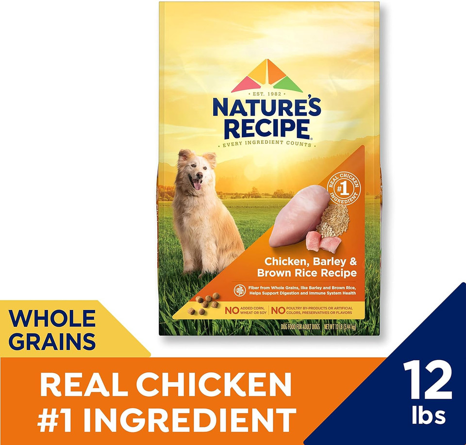 Natureã¢ÂS Recipe Original Dry Dog Food For Adult Dogs, Chicken & Rice Recipe, 12 Lb Bag