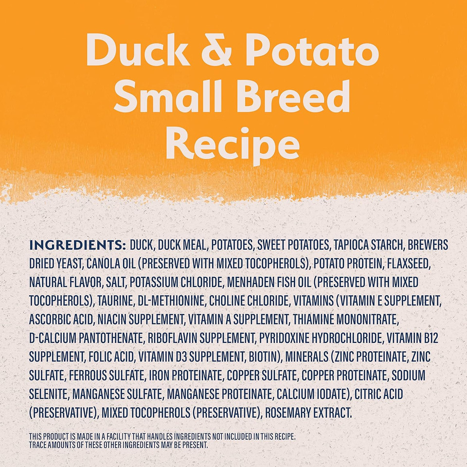Natural Balance Limited Ingredient Small-Breed Adult Grain-Free Dry Dog Food, Reserve Duck & Potato Recipe, 12 Pound (Pack Of 1)