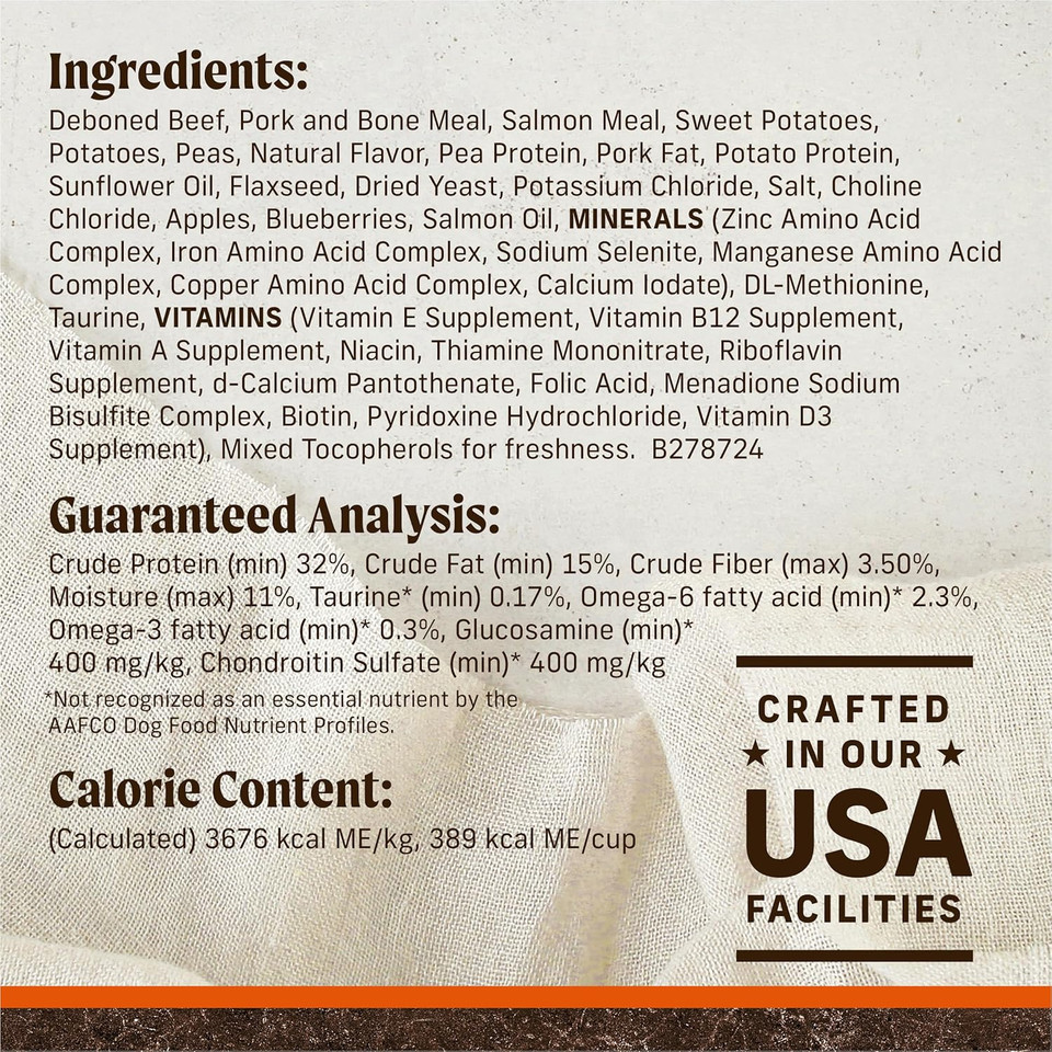 Merrick Premium Grain Free Dry Adult Dog Food, Wholesome And Natural Kibble, Real Texas Beef And Sweet Potato - 22.0 Lb. Bag