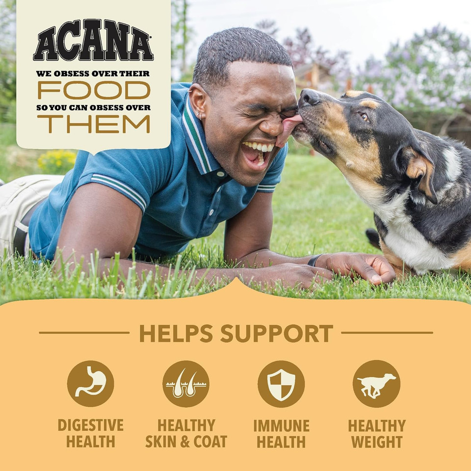 Acana Wholesome Grains Dry Dog Food, Free-Run Poultry, Real Chicken & Turkey And Eggs Dog Food Recipe, 22.5Lb Acana Wholesome Grains Dry Dog Food, Free-Run Poultry, Real Chicken & Turkey And Eggs Dog Food Recipe, 22.5Lb
