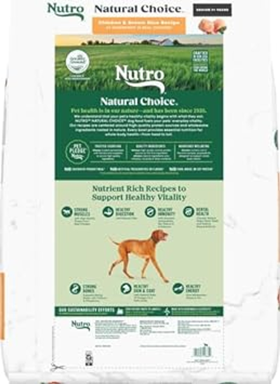 Nutro Natural Choice Senior Dry Dog Food, Chicken & Brown Rice Recipe Dog Kibble, 30 Lb. Bag