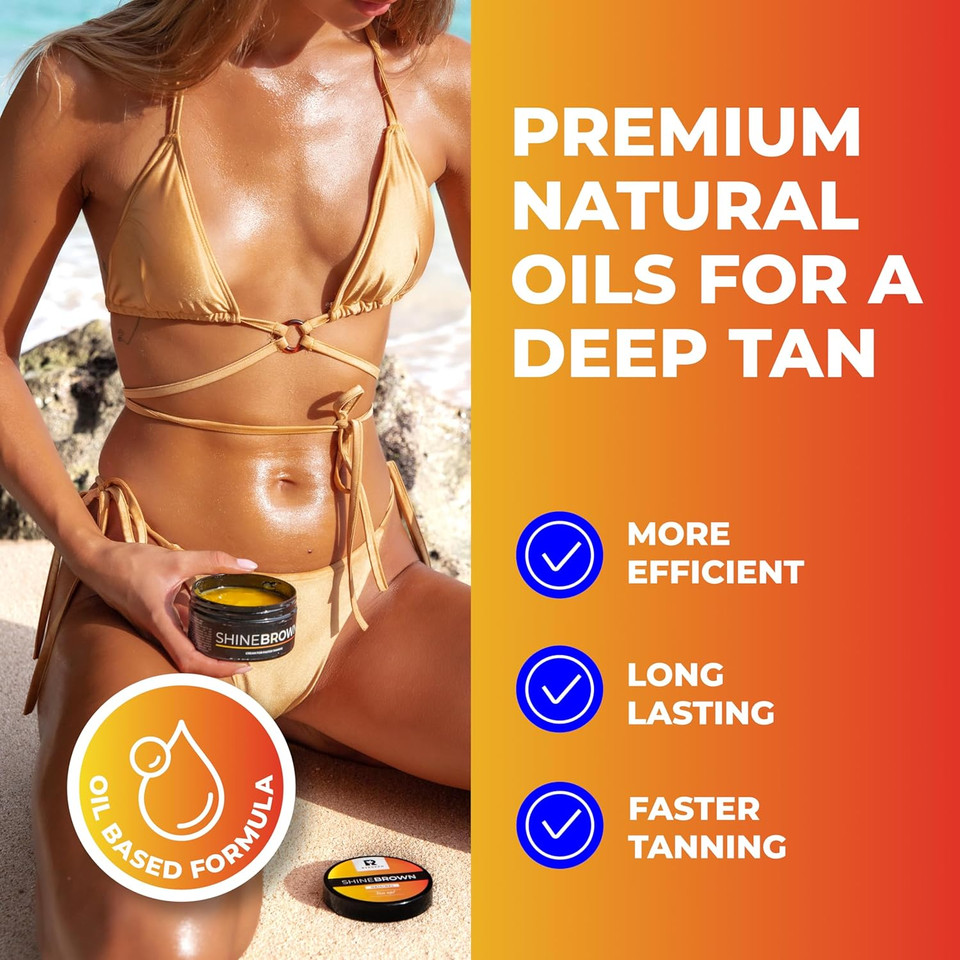Byrokko Shine Brown Premium Tanning Accelerator Cream 6.4 Fl Oz (190 Ml), Effective In Sunbeds & Outdoor Sun, Achieve A Natural Tan With Natural Ingredients