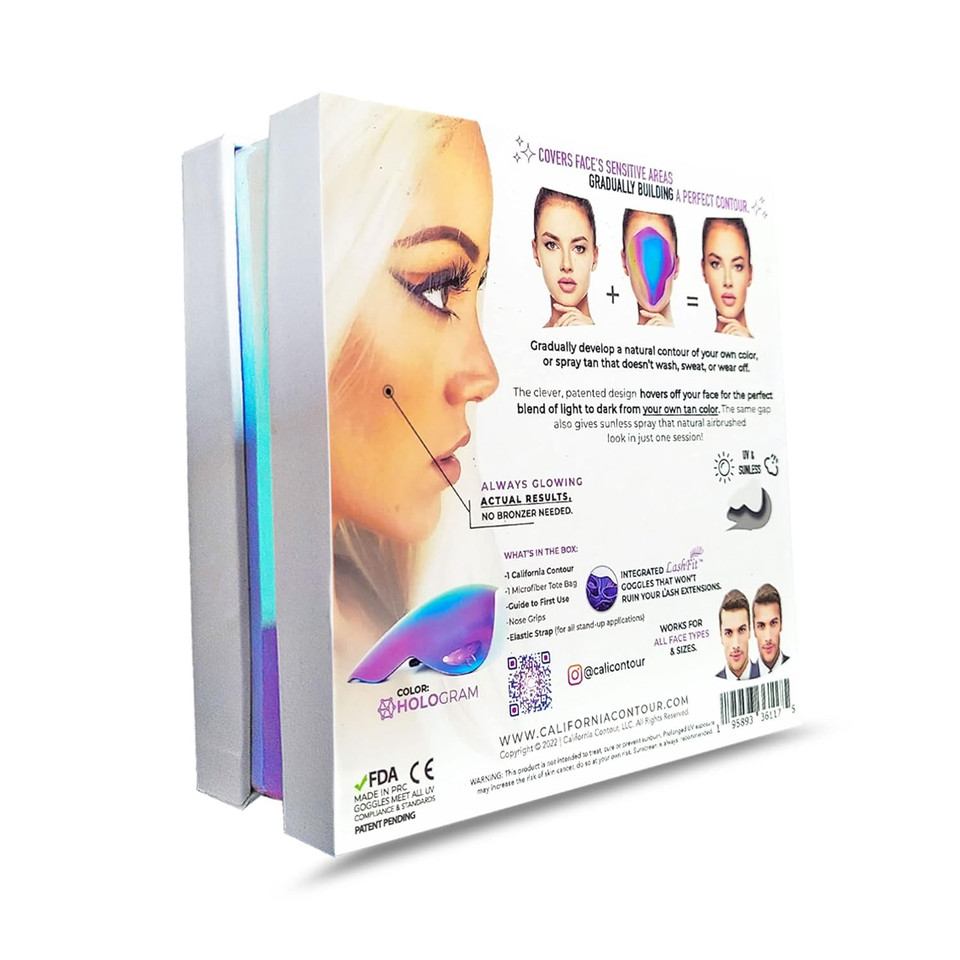 California Contour V2 Tanning Goggles Shield, Protect Your Face And Get A Glowing Contour, For Spray Tan & Uv