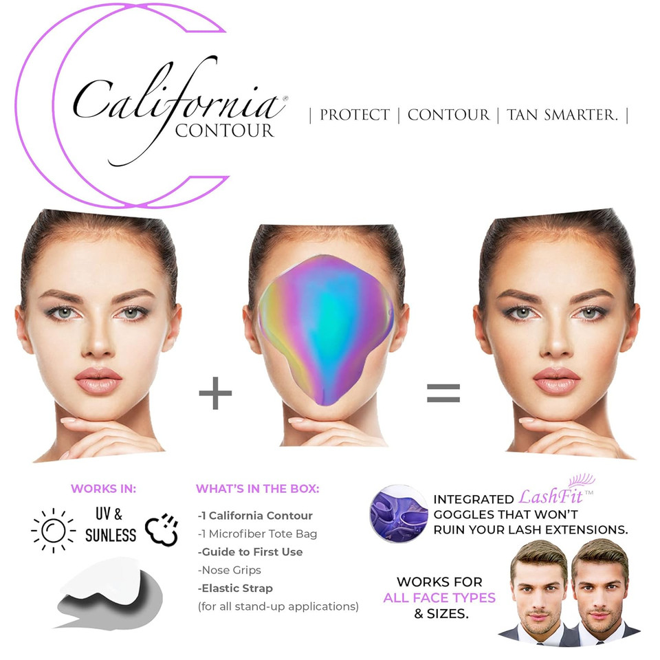 California Contour V2 Tanning Goggles Shield, Protect Your Face And Get A Glowing Contour, For Spray Tan & Uv