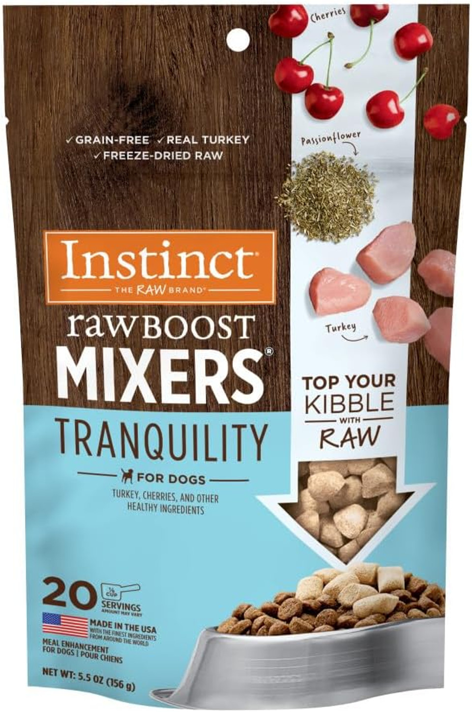 Instinct Raw Boost Mixers Freeze Dried Raw Dog Food Topper, Grain Free Dog Food Topper with Functional Ingredients 5.5 Ounce (Pack of 1)