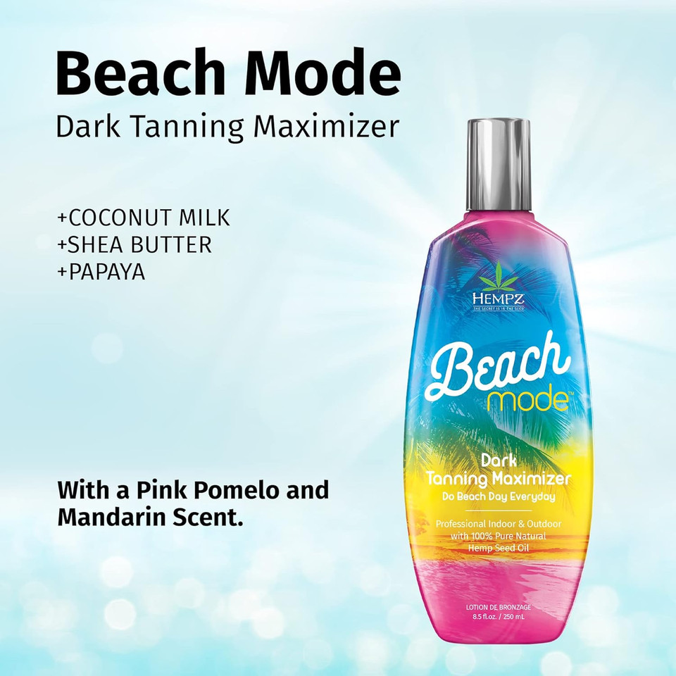 Hempz Beach Mode Maximizer - Herbal Moisturizing Self Tanning Lotion For Tanning Beds, Beach, Sun 8.5 Fl Oz