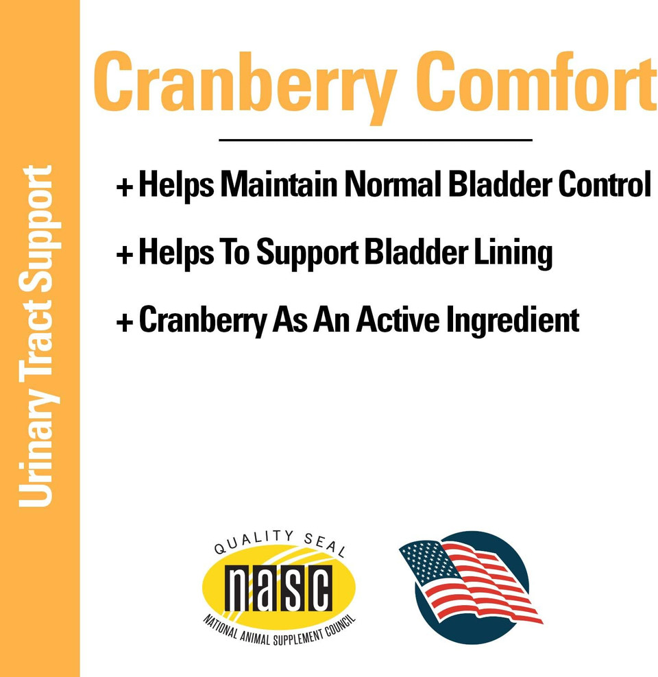 Vet Classics Cranberry Comfort Urinary Tract Pet Supplement For Dogs, Cats  Maintains Dog Bladder Health, Cat Bladder Control  Pet Supplements For Incontinence  120 Soft Chews