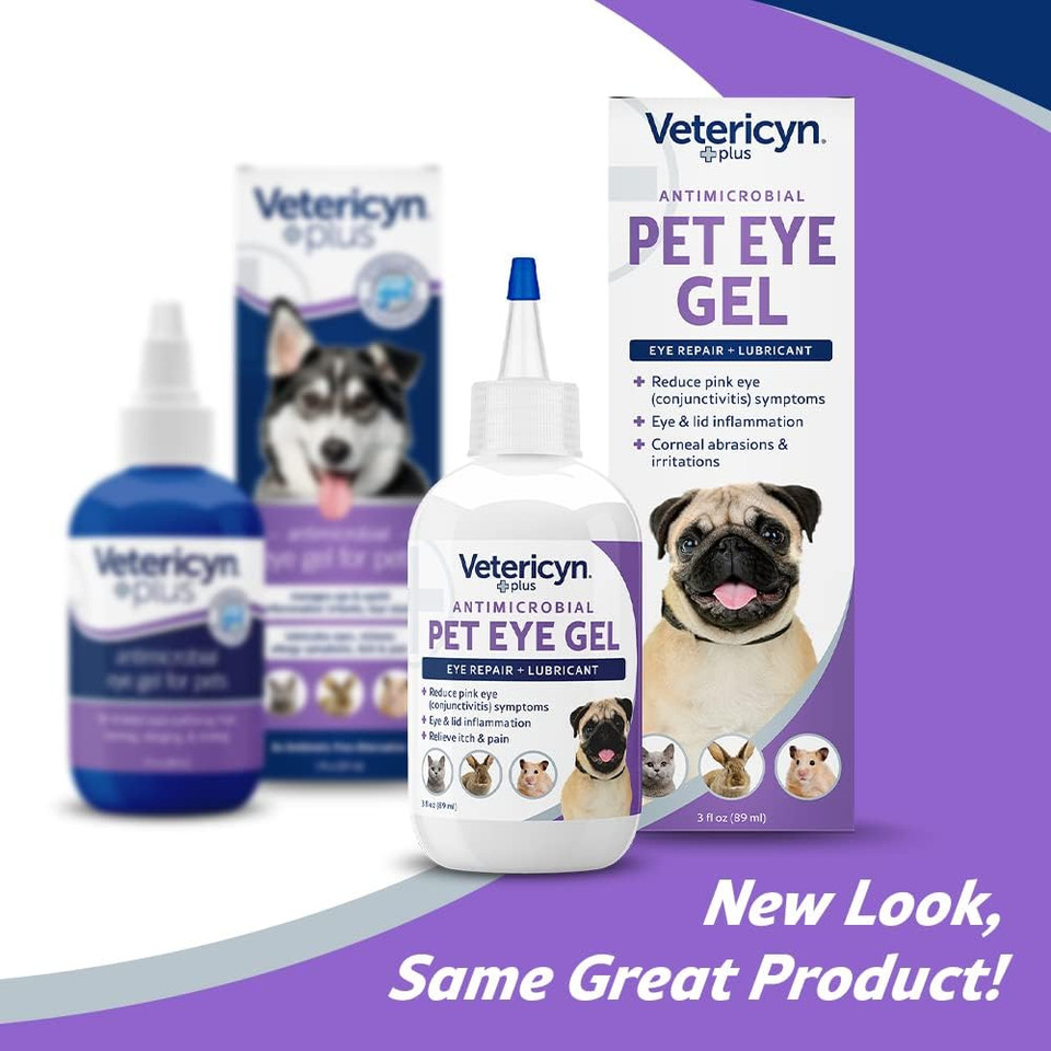 Vetericyn Plus Pet Eye Gel | Dog And Cat Eye Ointment Alternative To Lubricate And Relieve Eye Irritations And Abrasions, Reduce Symptoms Of Pink Eye In Dogs And Cats. 3 Ounces