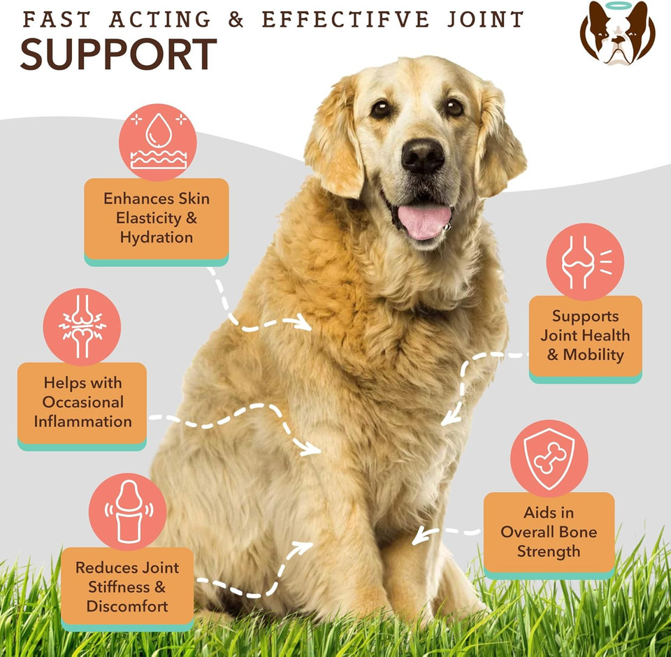 Natural Dog Company Collagen Chews For Dogs - Enhanced With Eggshell Membrane - Unique 4-Type Collagen Blend For Mobility, Hip, Joint, Skin & Coat Support - With Vitamin C And Hyaluronic Acid -90 Ct