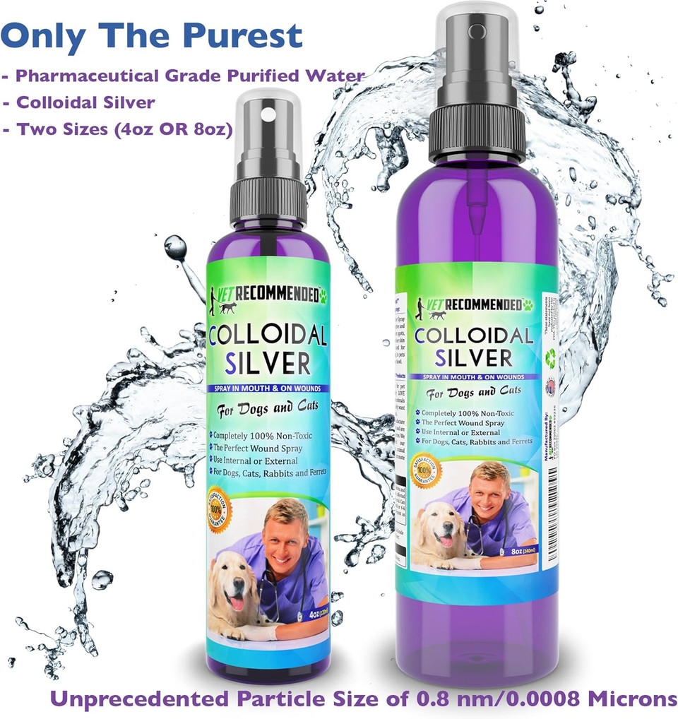 Colloidal Silver For Dogs And Cats, Colloidal Silver Spray That Works As Natural Hot Spot Solution For Dogs - Made In Usa (8Oz/240Ml)