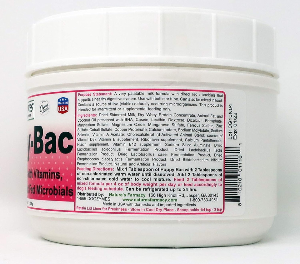 Dogzymes Puppy-Bac Milk Replacer, (1 Pound)