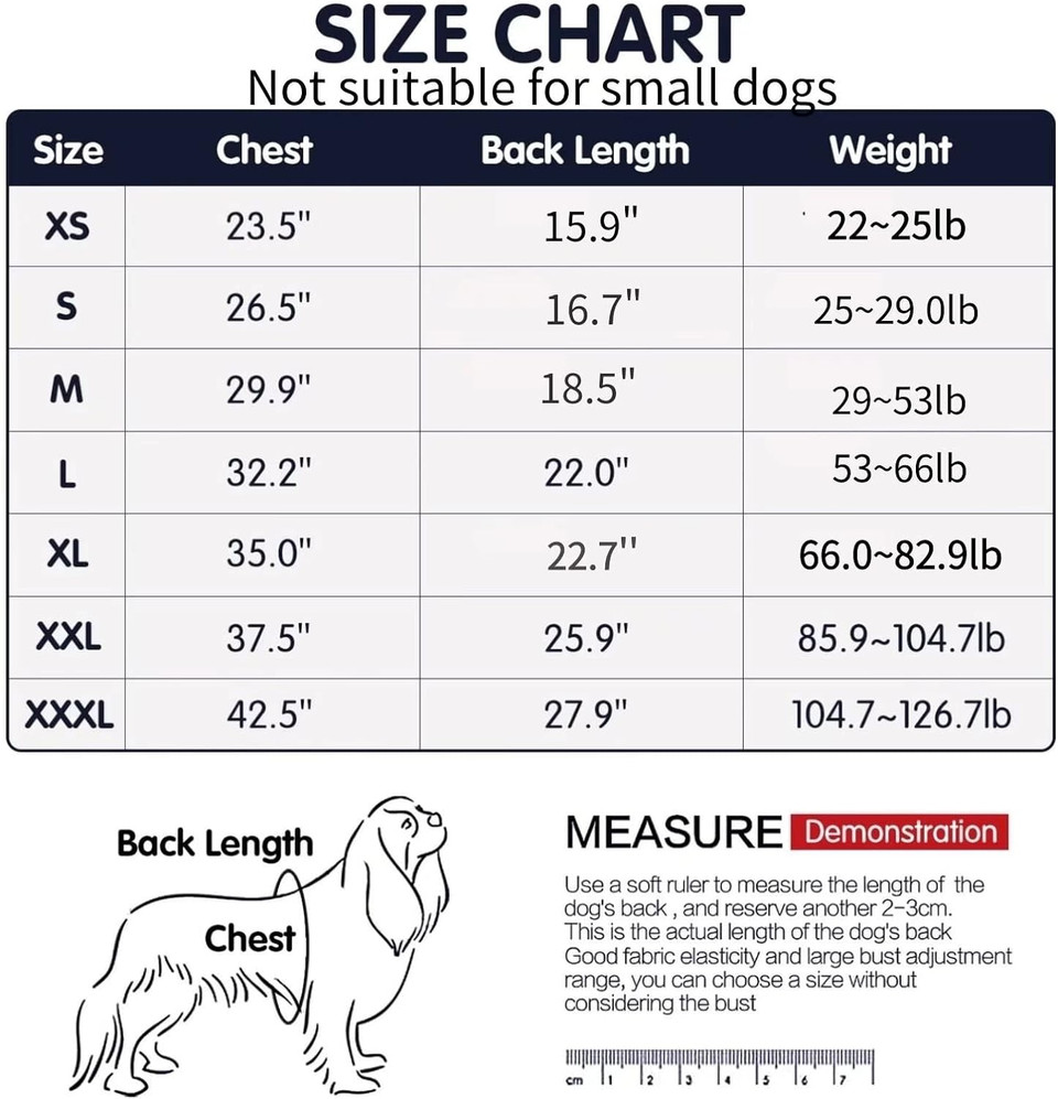 Xqpetlihai Dog Onesie Surgery Recovery Suit For Medium Large Dogs Recovery Shirt For Abdominal Wounds Or Skin Diseases Dogs Pajamas For Shedding Allergy Anti Licking(G,S)
