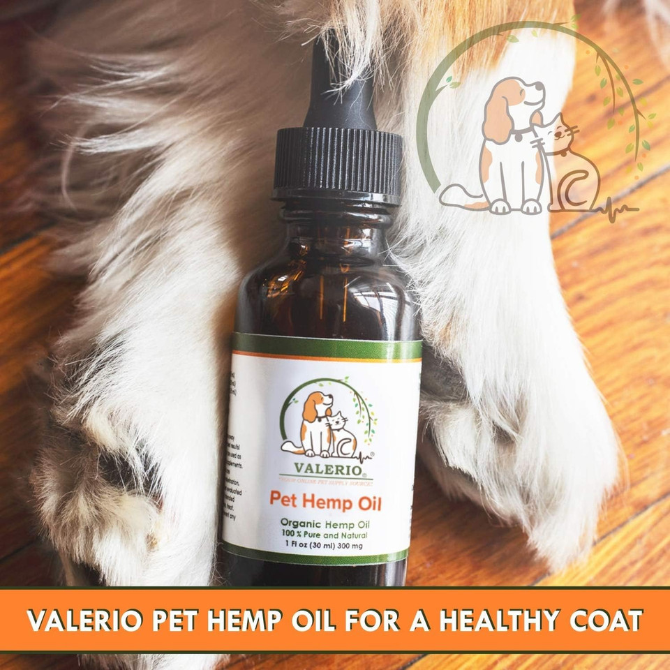 Valerio Pets Hemp Oil For Dogs And Cats - 1 Oz - Hemp Oil Drops With Omega Fatty Acids - Hip And Joint Support And Skin Health