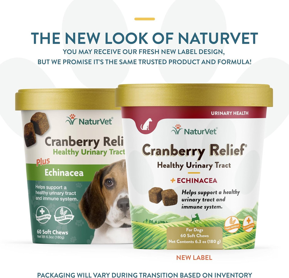 Naturvet  Cranberry Relief Plus Echinacea  Helps Support A Healthy Urinary Tract & Immune System  60 Soft Chews