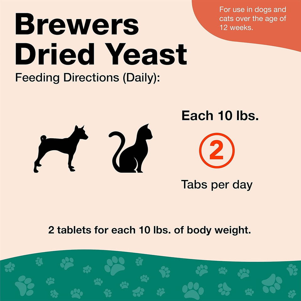 Naturvet Brewerã¢ÂS Dried Yeast Pet Supplement With Garlic Flavoring ÃÂ Includes B-1, B-2 Vitamins, Niacin, Vitamin C ÃÂ Helps Support Glossy Coat, Healthy Skin For Dogs, Cats ÃÂ 5,000 Ct