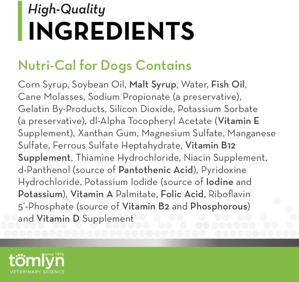 Tomlyn High Calorie Nutritional Gel For Dogs, (Nutri-Cal) 4.25Oz (4 Pack)