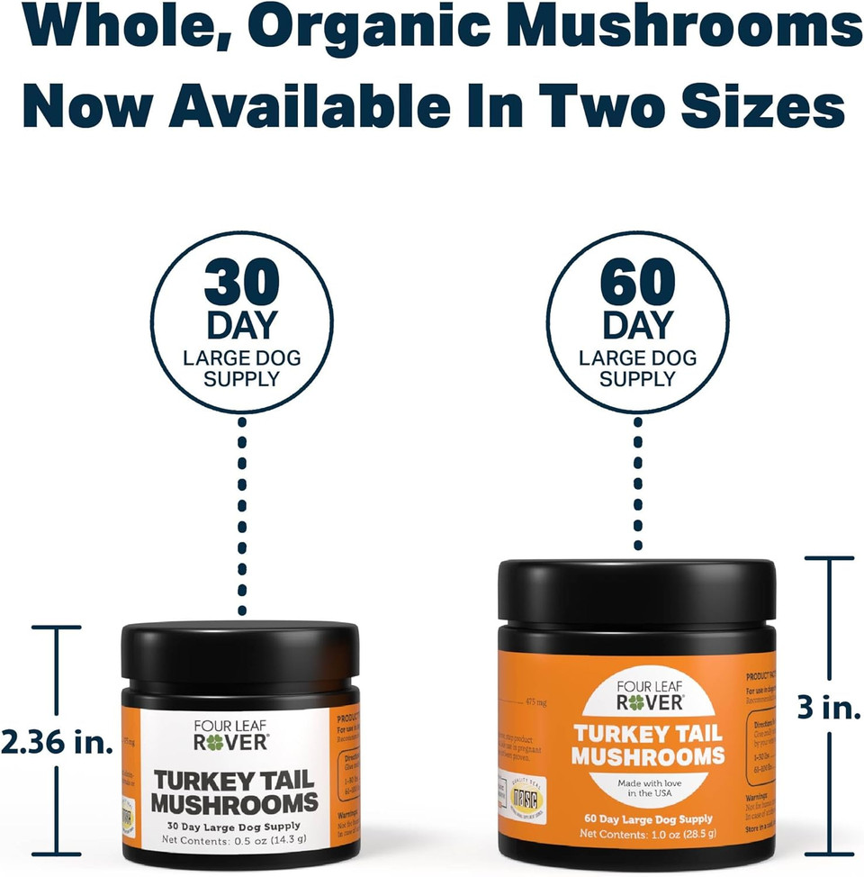 Turkey Tail Mushroom Extract - Critical Immune Support And Prebiotic For Dogs - 60 Day Supply, Depending On Dogã¢ÂS Weight - Rich In Beta-Glucans - Vet Formulated