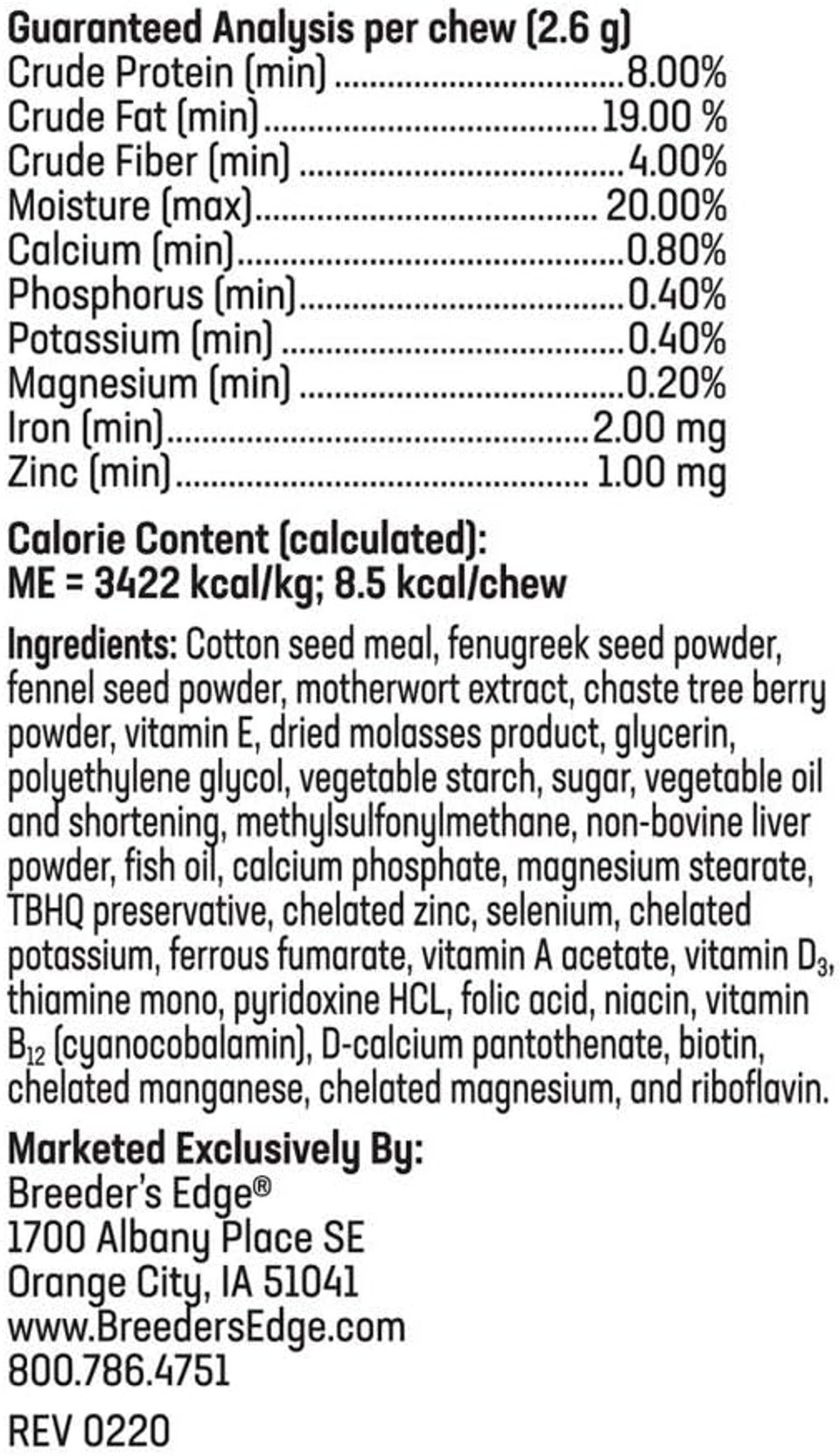 Breeder'S Edge Oxy Momma- Nursing & Recovery Supplement- For Small Dogs & Cats- 40Ct Soft Chews