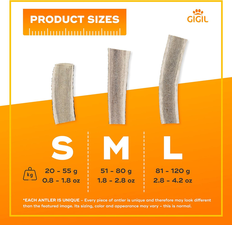 Gigil Treat You Pet Like A King - 100% Natural Deer Split Antlers For Medium Dogs - Premium Elk Antlers - Long Lasting Dog Chew Toy - Naturally Shed And Organic Antlers For Dogs - Size M