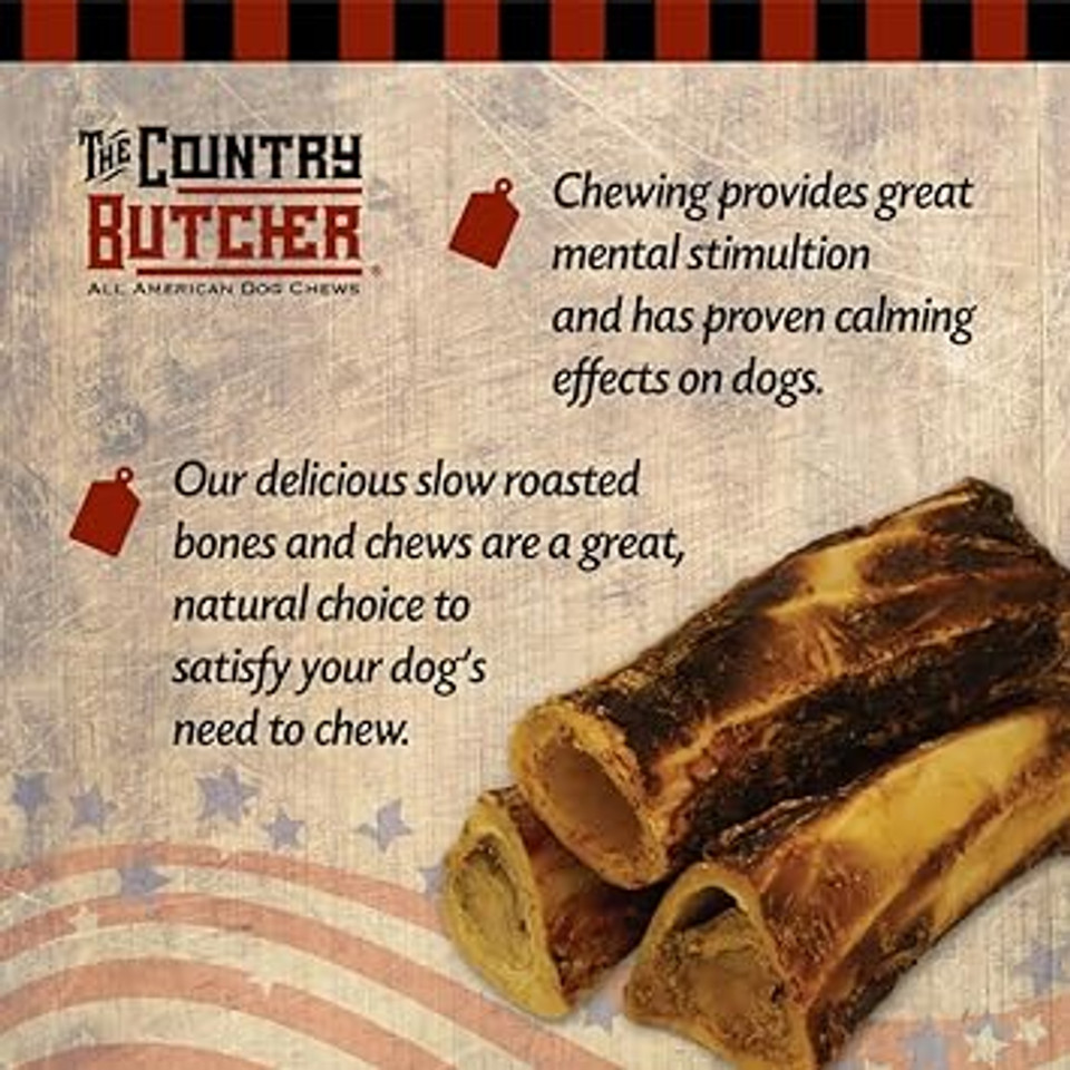The Country Butcher 4" Beef Rib Dog Bones For Small And Medium Breed Dogs, Natural, Tough, Dental Treat, Chew Toy, Made In The Usa, 12 Count Soft To Moderate Chewers