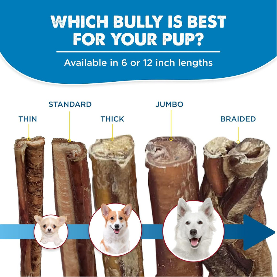 Best Bully Sticks Odorless 4-8 Inch Odor-Free Bully Sticks For Dogs - 100% Natural Grass-Fed Beef For Small, Medium, Large Dogs And Puppies - Grain And Rawhide Free Bully Stick Dog Chews | 8 Oz