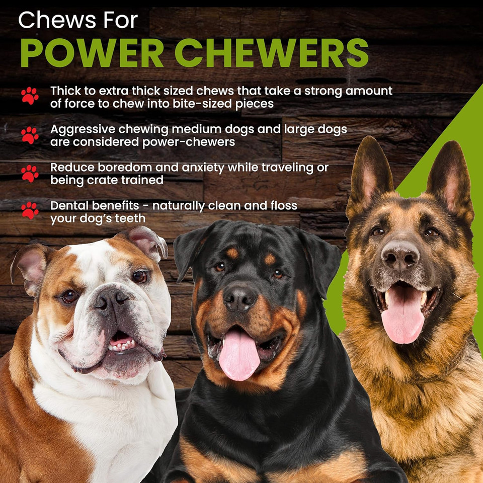 Sancho & Lola'S 6-Inch Jumbo Bully Sticks For Dogs 5-Count - Grass-Fed Free-Range Grain-Free Beef Pizzle Dog Chews