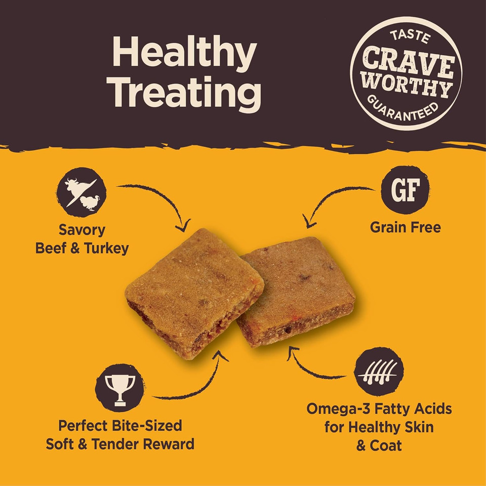Wellness Core Brainiac Puppy Soft Training Dog Treats (Previously Puppy Bites), Grain Free, Beef & Turkey, 5 Ounce Bag