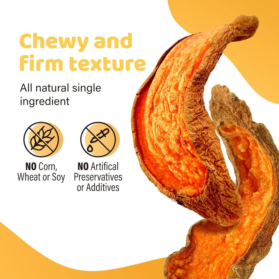Dog Sweet Potato Chews Made In Usa, Single Ingredient Dog Treats For Vegetarian, All Natural Human Grade Puppy Chew, Rawhide Alternative, Hypoallergenic, Easy To Digest