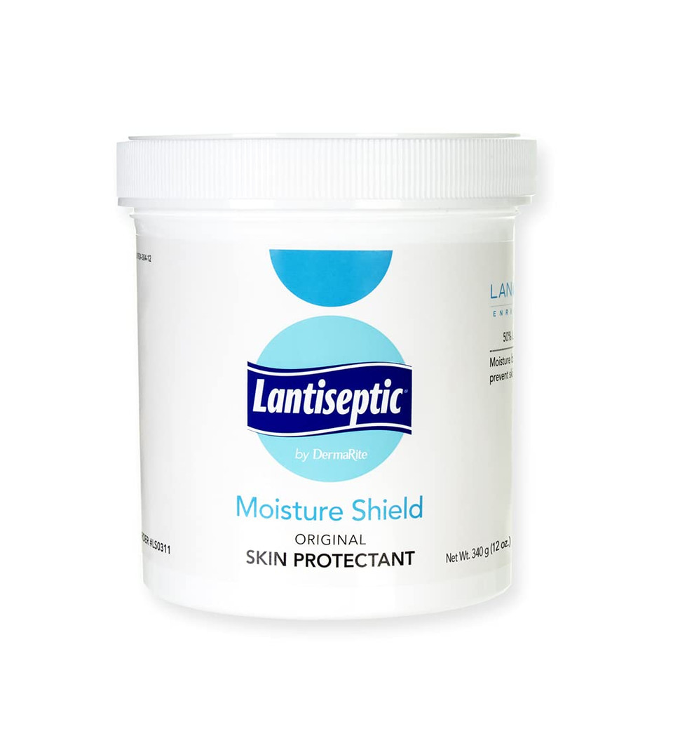 Lantiseptic Moisture Shield Original Skin Protectant  50% Lanolin Enriched Skin Protectant Barrier Cream For Incontinence  Paraben Free, 1 Jar, 12Oz