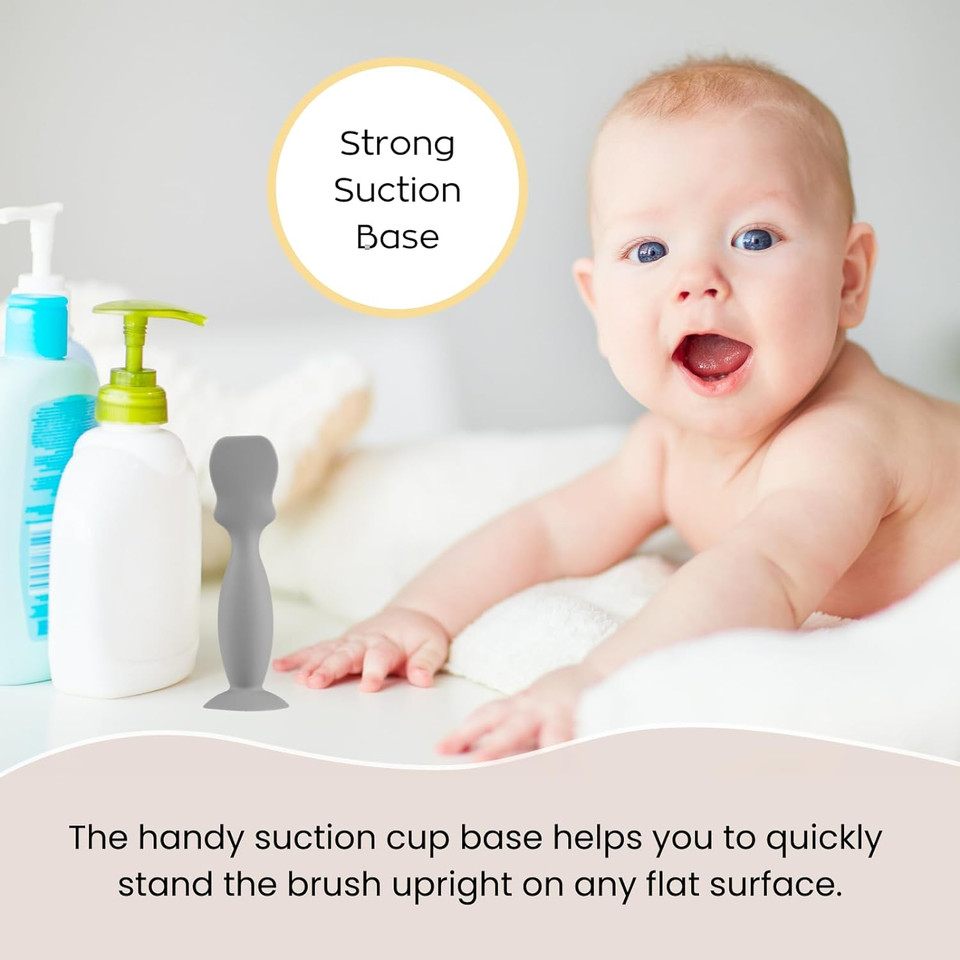 Mini Size Baby Diaper Cream Spatula Applicator Soft Silicone Baby Butt Paste Spatula (4Pack, Sage/Gray/Blush/Mustard Yellow)