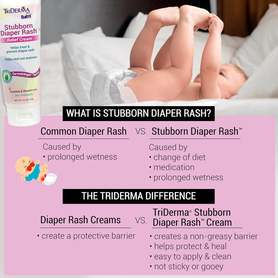 Triderma Stubborn Diaper Rash Relief Cream - Fsa Eligible 2.2 Oz