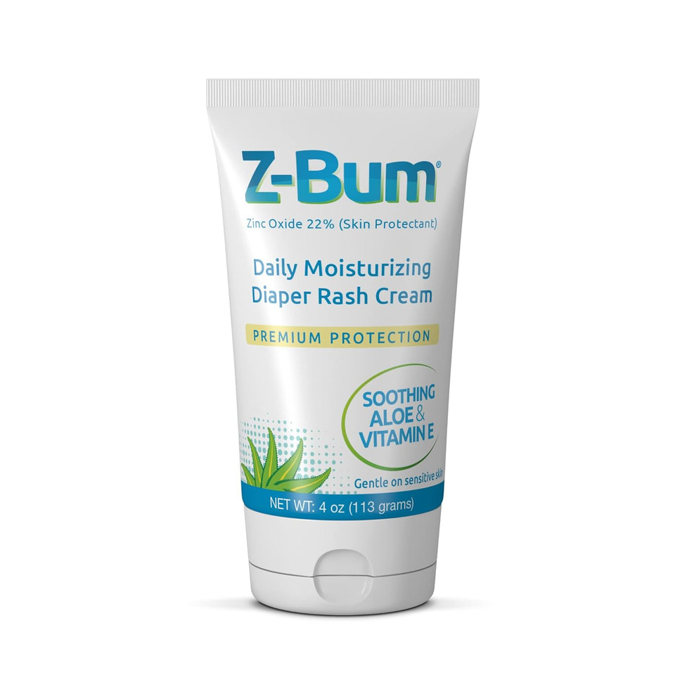Daily Moisturizing Diaper Rash Cream  Baby Diaper Rash, Chafing, Adult Incontinence Irritation - With Aloe, Vitamin E, Zinc Oxide