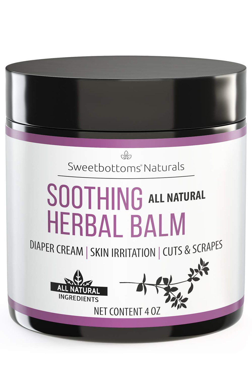 All-Natural Diaper Rash Cream Balm - Soothe Agitated Skin - Made With Botanical-Rich Butters & Oil - No Additives Diaper Cream 4 Oz