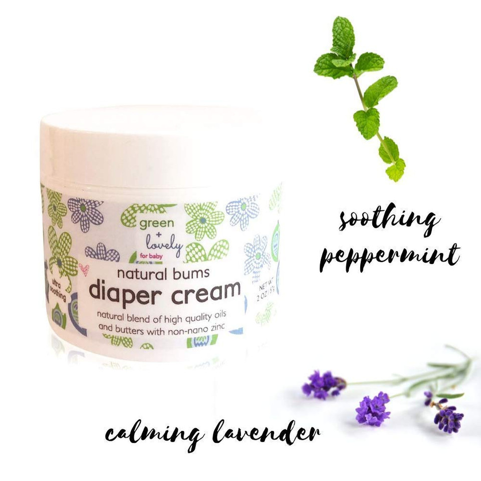 Natural Bums Diaper Rash Cream {Chemical Free}, Made With Organic Shea Butter & Coconut. Calming Lavender Chamomile. Non-Nano. High Grade