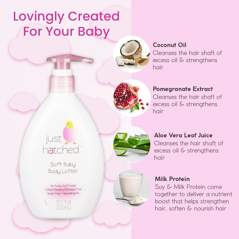 Soft Baby Body Lotion Multi-Pack - Lightweight, Soothing Moisturizer, Cozy Yummy Fragrance, Made With Essential Oils, No Yucky Stuff & Harsh Ingredients, 10.1 Fl Oz (2 Pack)