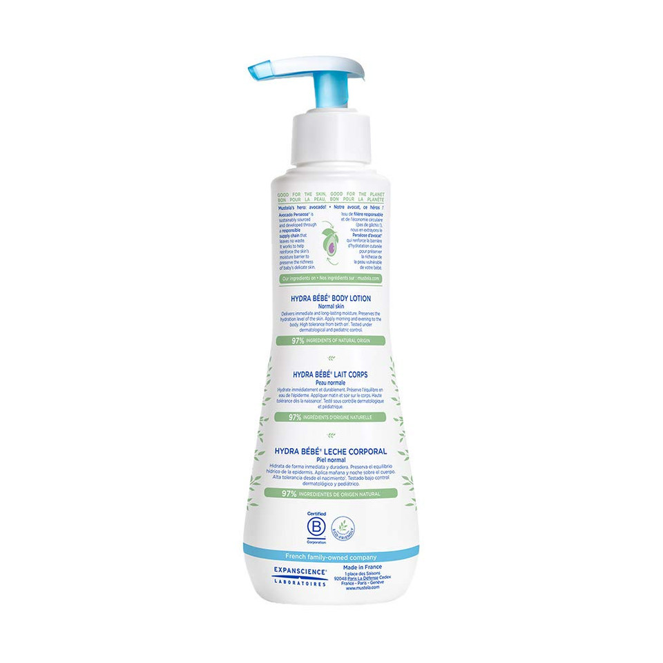 Mustela Hydra Bebe Body Lotion - Daily Moisturizing Baby Lotion With Natural Avocado, Jojoba & Sunflower Oil  Various Sizes