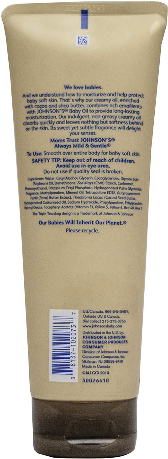 Johnson'S Baby Creamy Oil, Cocoa And Shea Butter, 8 Ounce (Pack Of 2)