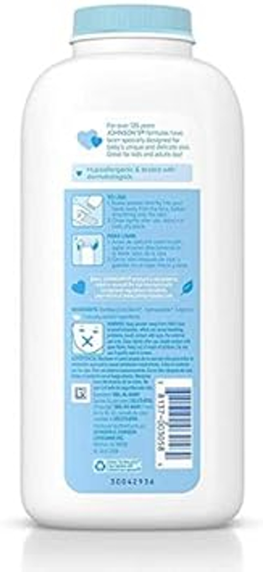 Johnson'S Baby Powder With Naturally Derived Cornstarch Aloe & Vitamin E, Hypoallergenic, 15 Oz, 2 Count
