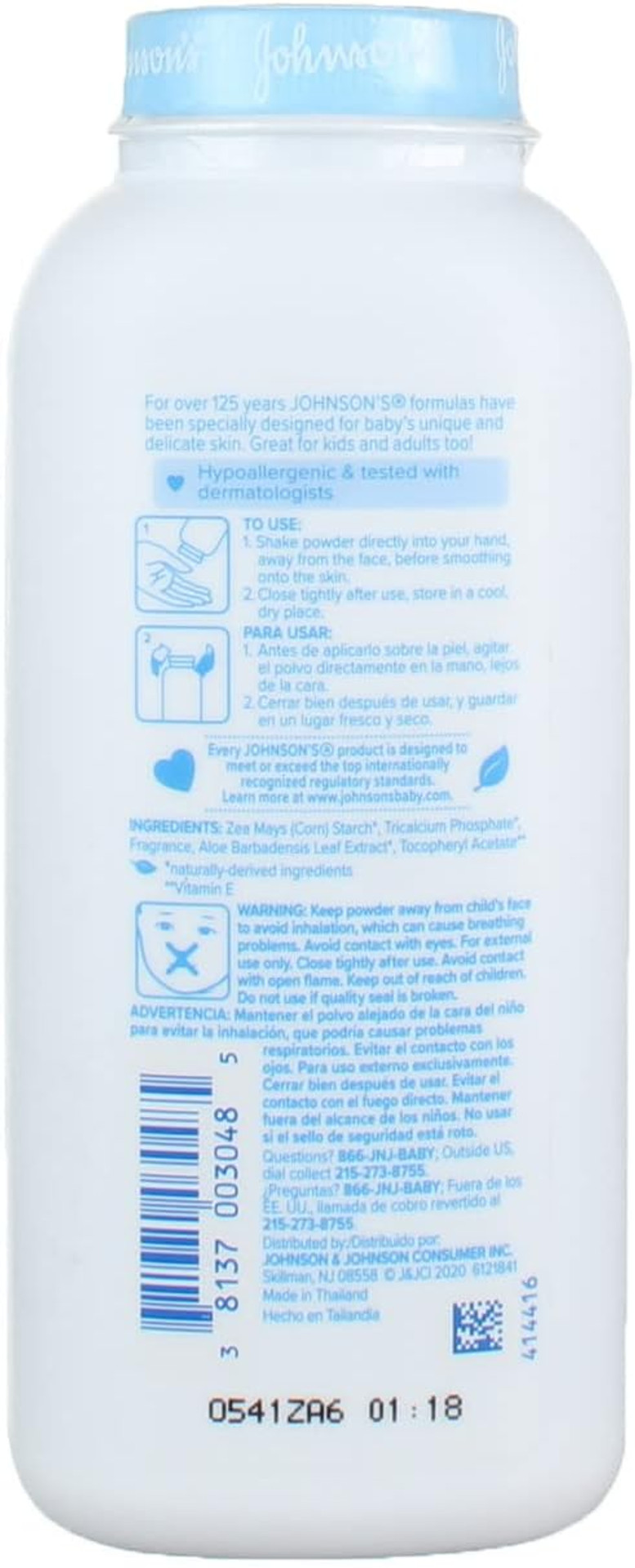 Johnson'S Baby Powder With Naturally Derived Cornstarch Aloe & Vitamin E, Hypoallergenic, 9 Oz (Pack Of 3)