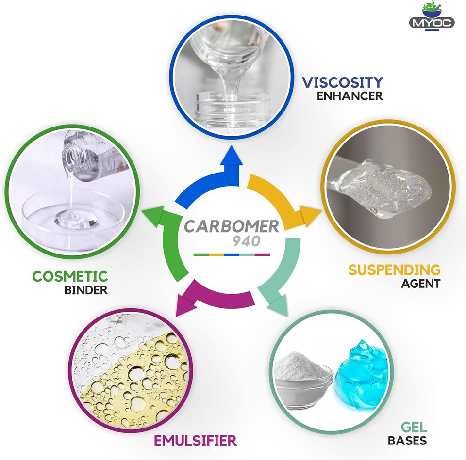 Carbomer 940 powder(60gm), gel thickener, viscosity enhancer, stabilizer | Gels, Cream, lotions, hydrogel mask, Cosmetics