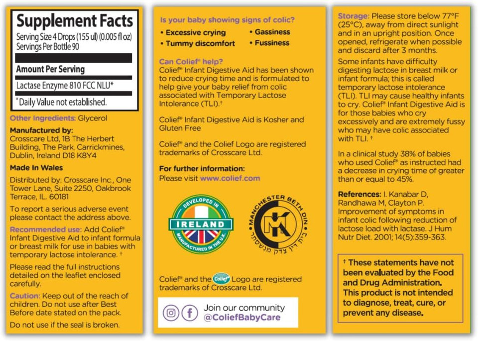 Colief Infant Digestive Aid | Gas Drops For Babies | Natural & Safe Infant Gas Relief | Reduces Baby Colic, Tummy Bloating, Fussing & Crying (0.24) Colief Infant Digestive Aid | Gas Drops For Babies | Natural & Safe Infant Gas Relief | Reduces Baby Colic, Tummy Bloating, Fussing & Crying (0.24)