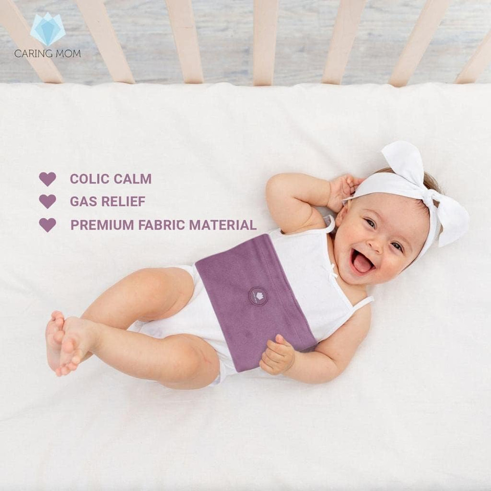 Baby Colic Gas Relief, Microwavable And Reusable Gel Pack For Infants And Babies With Colic, Gas And Upset Tummies, Safe And Non-Toxic (Purple)
