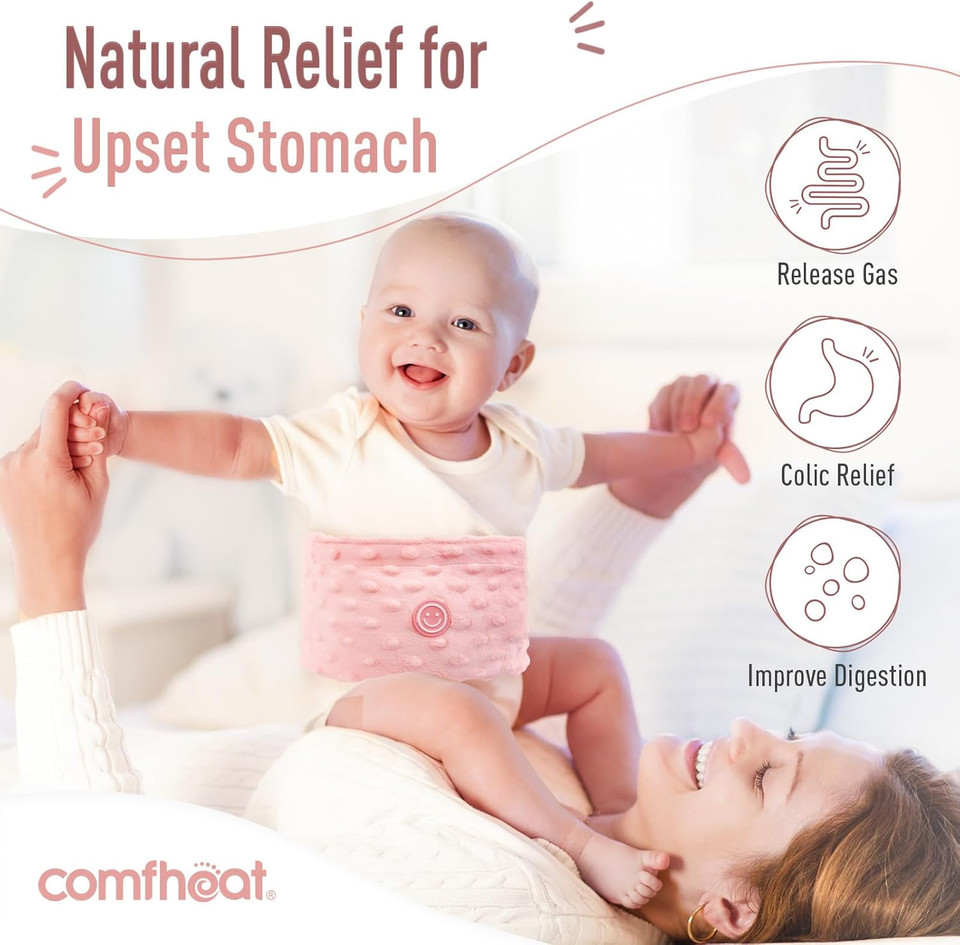 Colic And Gas Relief For Newborns And Infants, Flaxseed Heated Tummy Wrap, Baby Swaddling Belt With Soothing Warmth, Natural Relief For Upset Stomach In Babies And Toddlers, 0-3 Years