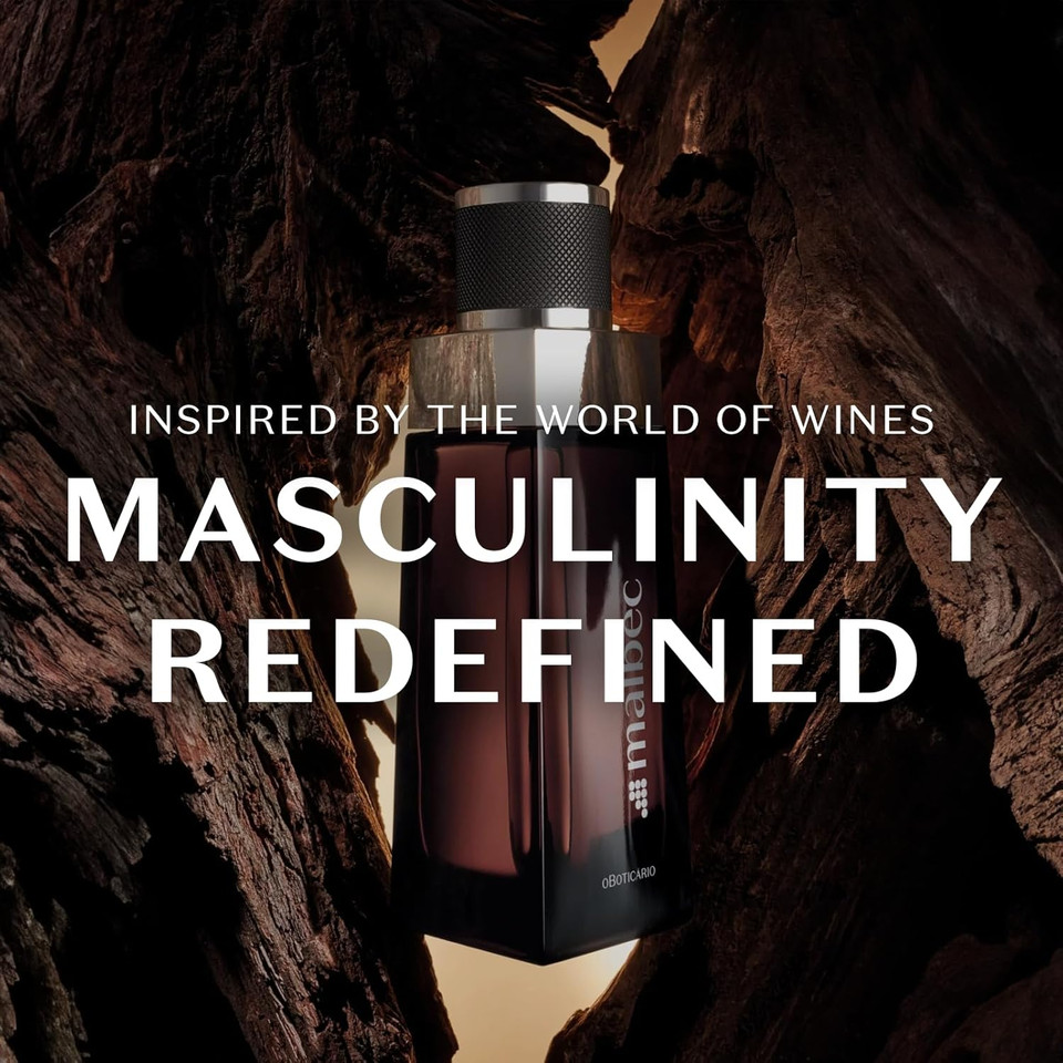 Malbec Noir Eau De Toilette By O Boticario Cologne For Men, Long-Lasting Men'S Fragrances, French Oak Barrel-Aged & Pinot Noir Grapes, Woody Spicy Wine Scent, 3.4 Ounce