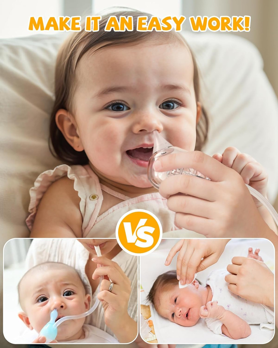 Electric Nasal Aspirator For Baby, Hospital Grade 9 Suction Baby Nose Sucker With Built-In Music & Night Light Nose Suction For Infants Babies Toddlers With Larger Snot Storage Tank A