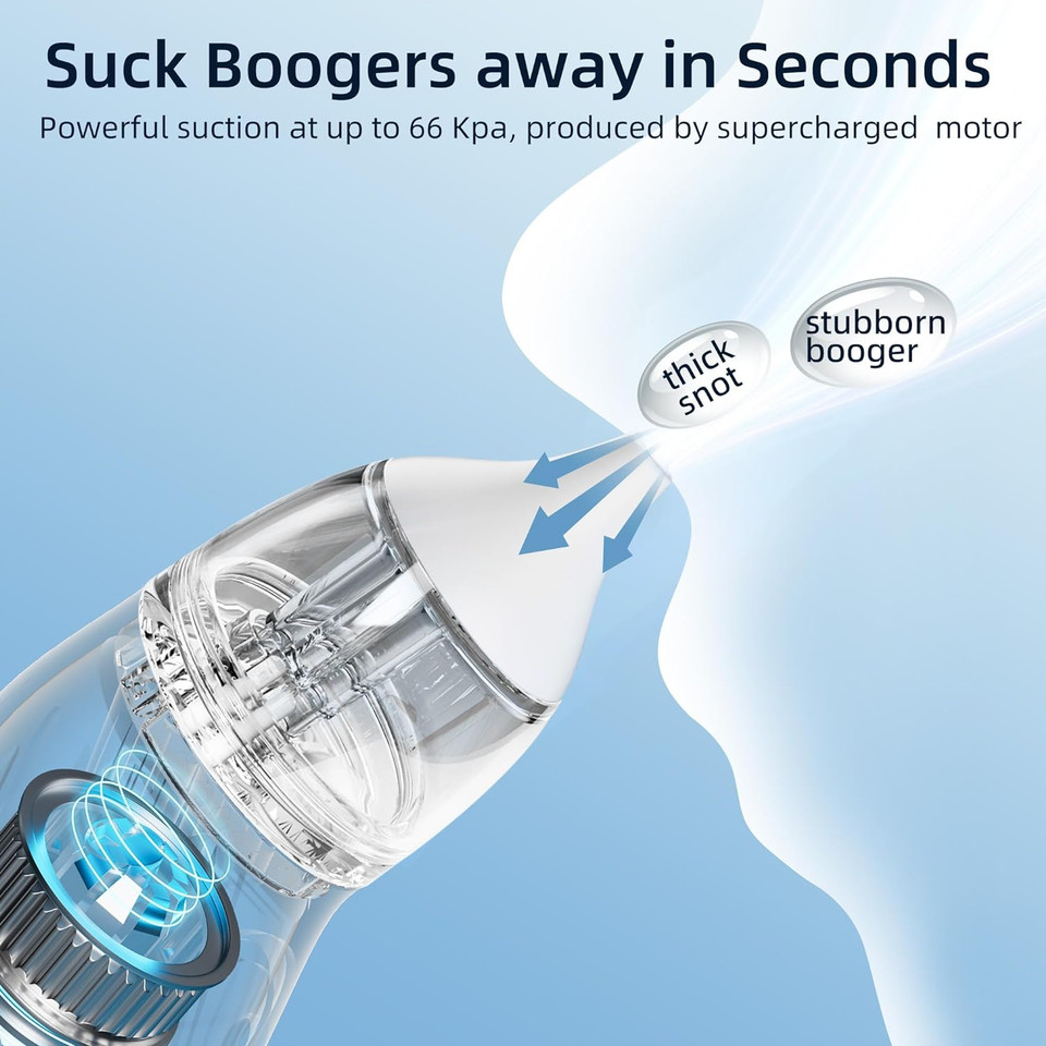Baby Nasal Aspirator With Atomization Function, Electric Nose Aspirator For Toddler, Rechargeable Baby Nose Sucker, Automatic Nose Cleaner With 3 Silicone Tips And 3 Adjustable Suction Levels