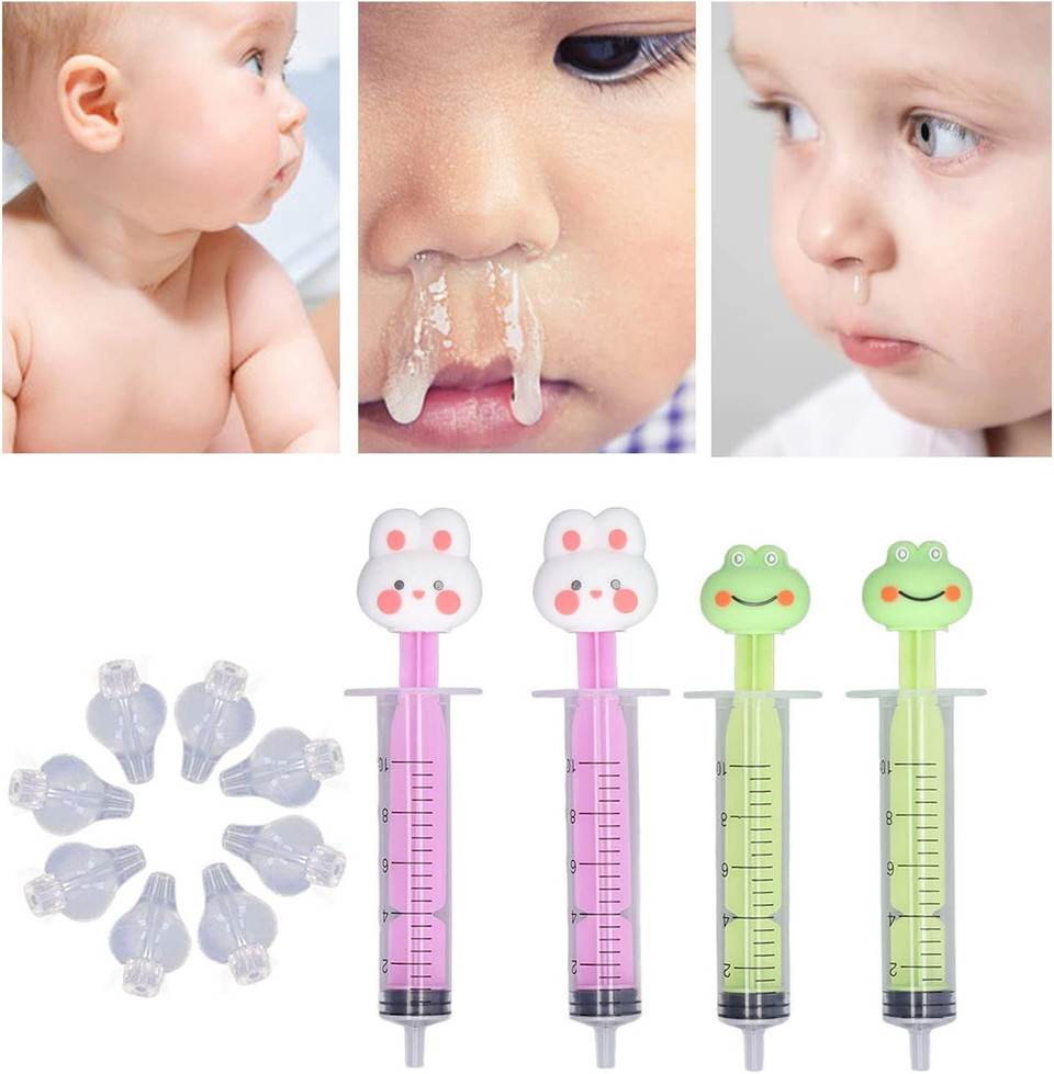 Professional Baby Nasal Irrigator Infant Nose Cleaner 4Pcs Nasal Aspirator Baby Professional 10Ml Baby Nasal Irrigator Reusable Clean Silicone Nasal Tips